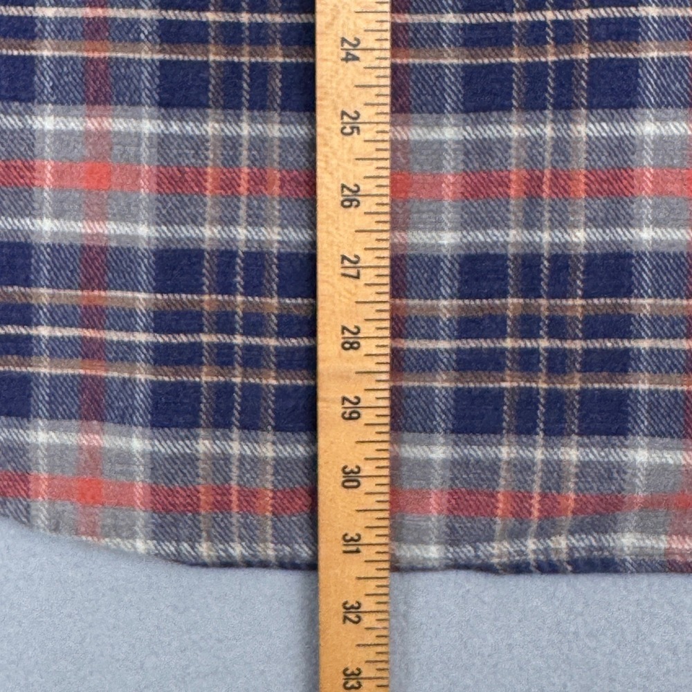 Vintage J Crew Lone Oarsman Flannel Shirt Mens L Blue Gray Plaid Normcore 90s - Picture 8 of 8